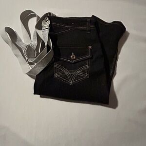 Apollo Jeans Black Women's Overalls with Silver Straps